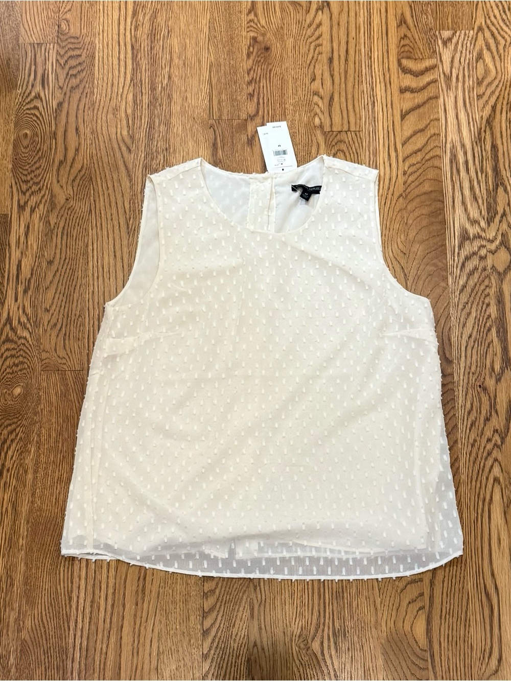 Banana Republic White Swiss Dot Sleeveless Camisole